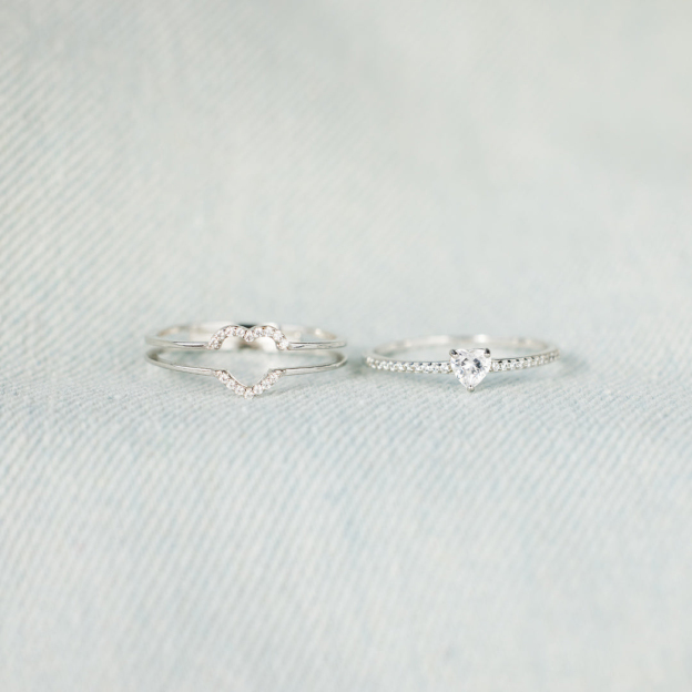 For Granddaughter - S925 Always Keep Me In Your Heart, For You Are Always In Mine Layered Heart Ring