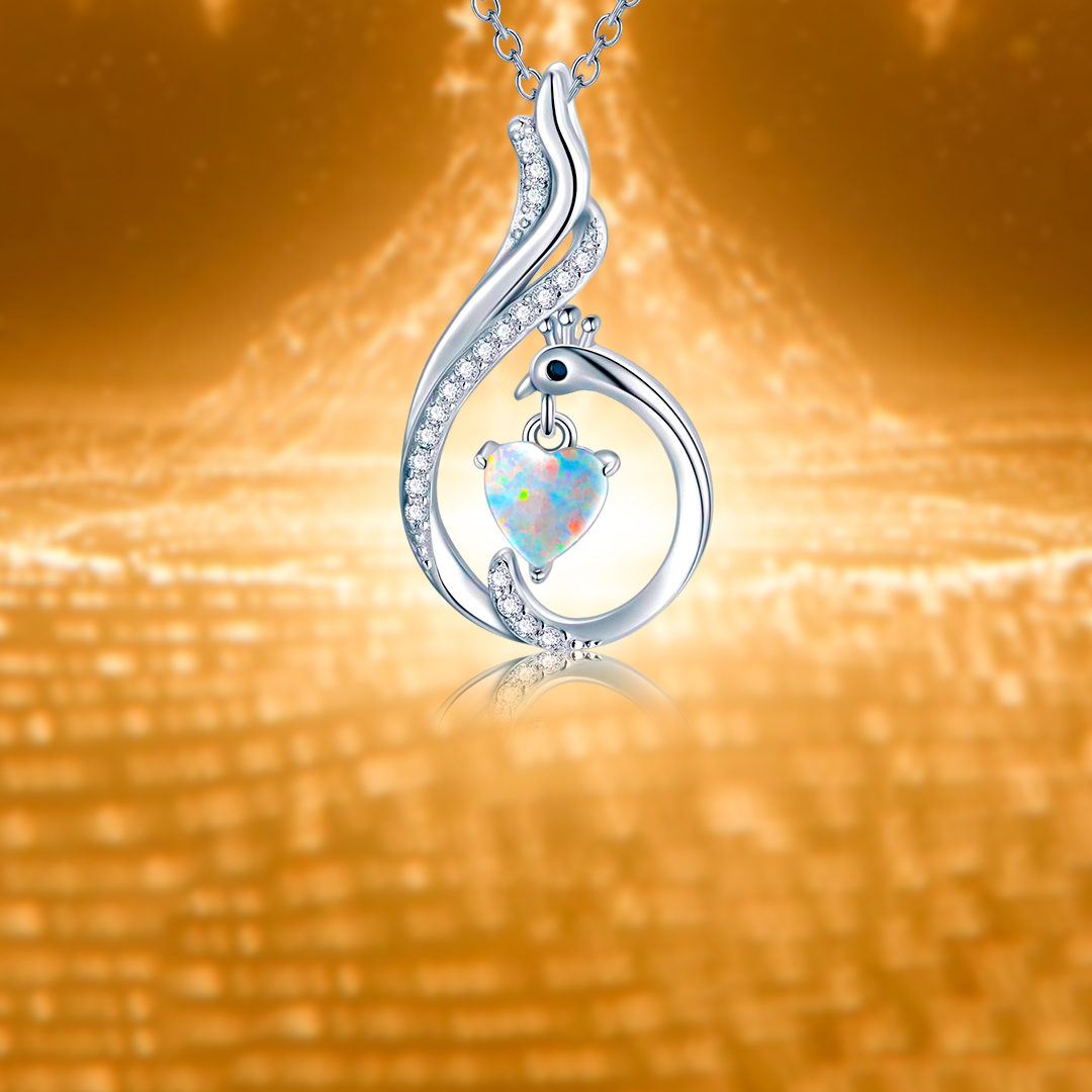 For Friend - S925 Burns Brighter Love Opal Stone Phoenix Necklace