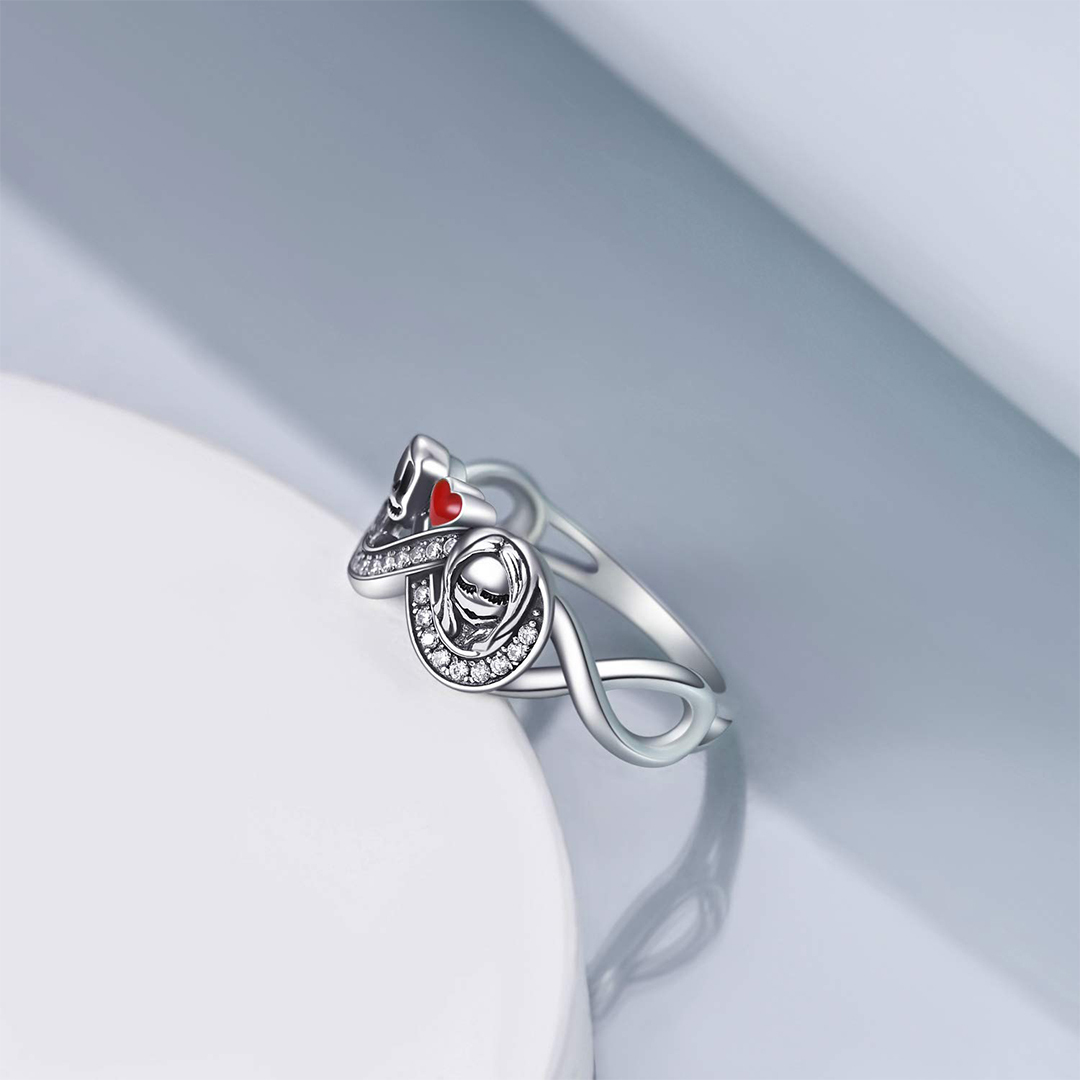 For Love - S925 I Love You Forever And Always Nightmare Jack And Sally Infinite Skeleton Ring