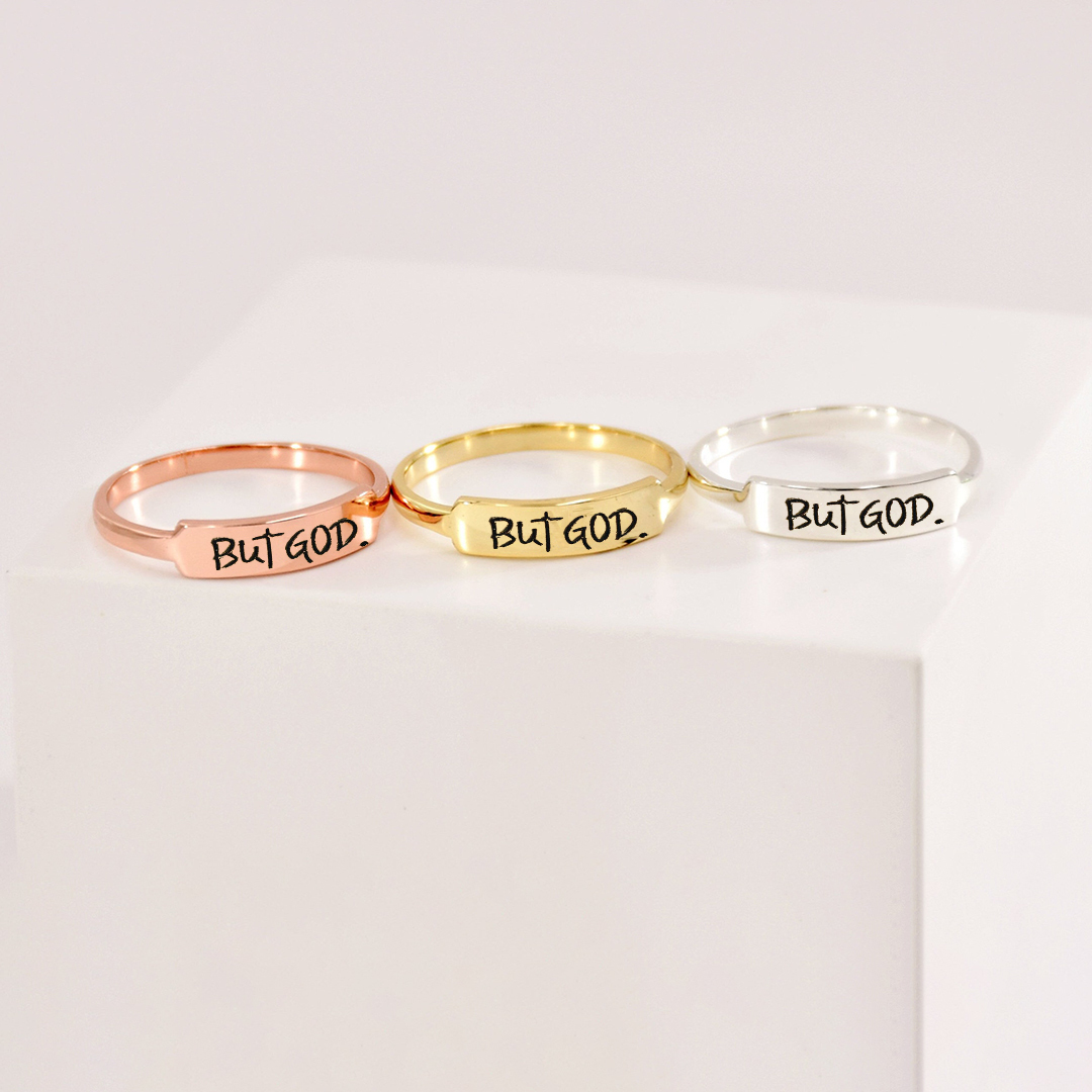 "But God" God Bar Ring