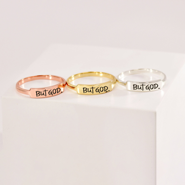 "But God" God Bar Ring