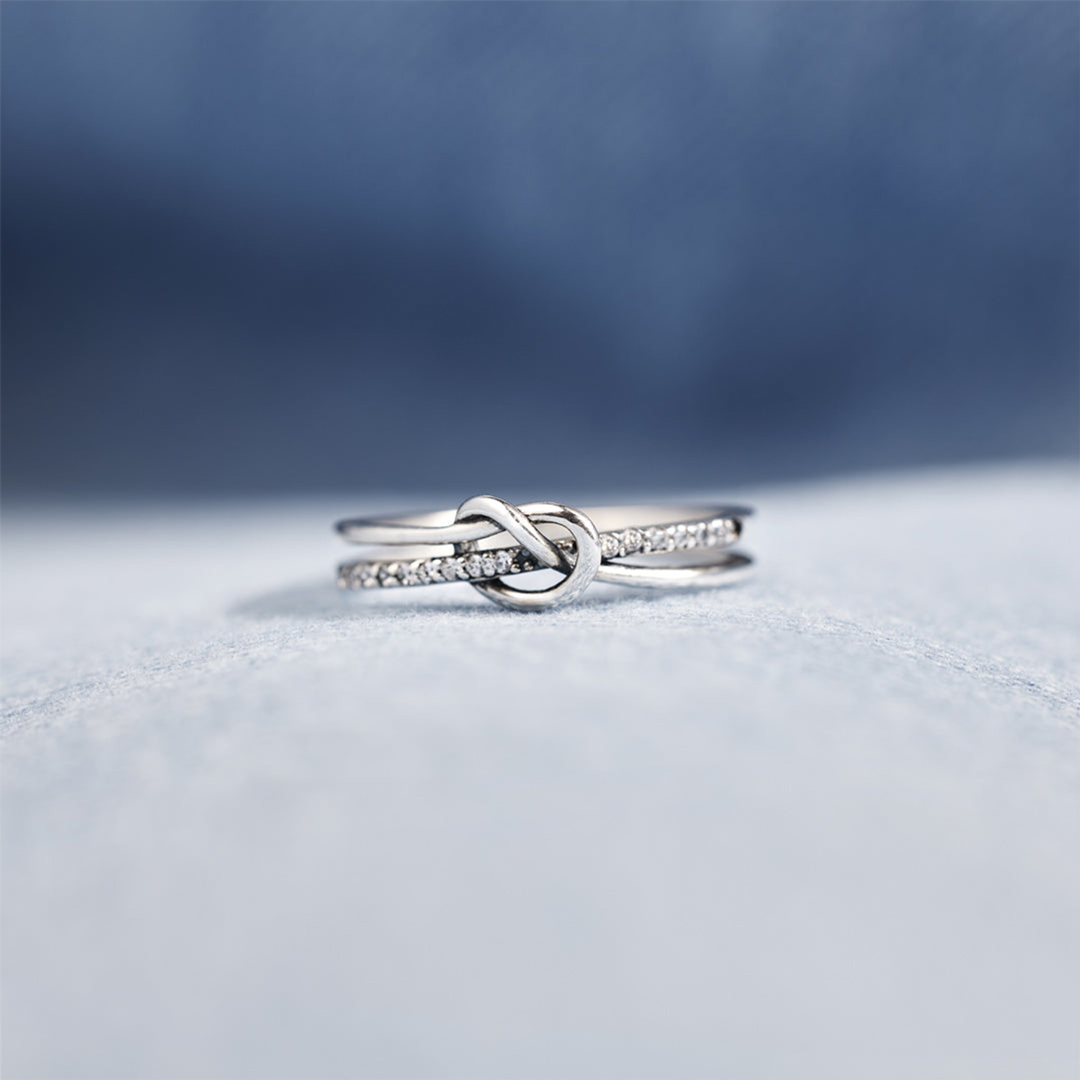 S925 The Love Between Mother And Daughter Is Forever Double Knot Ring