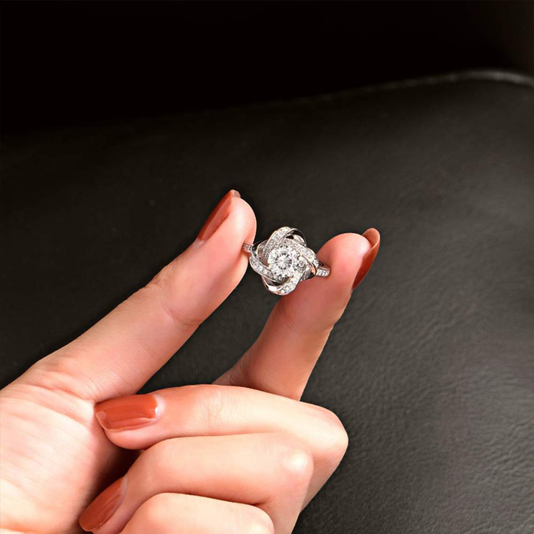 For My Unbiological Sister - S925 I Love You Knot Ring