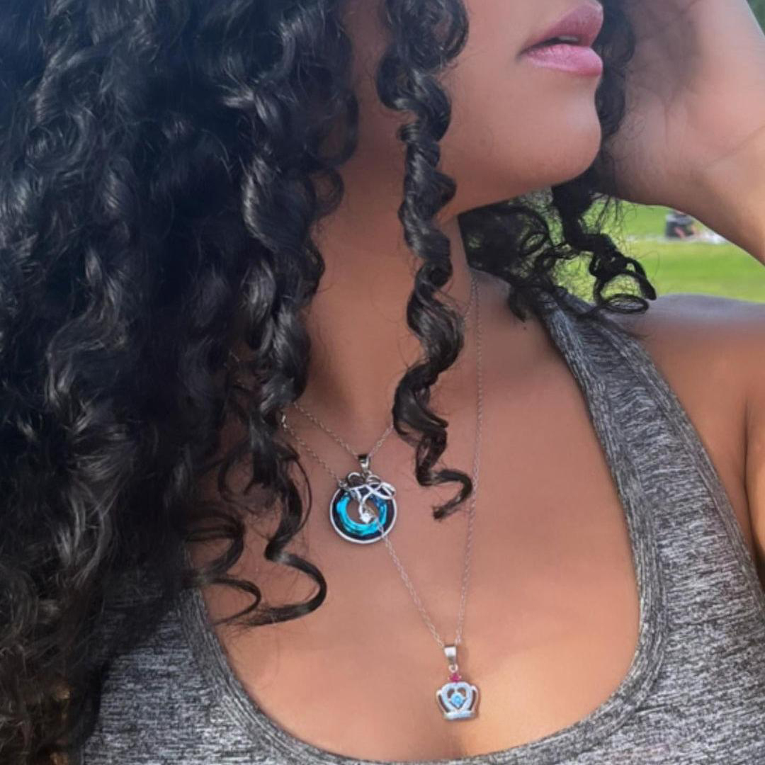 For Bonus Daughter-S925 Love You With All My Heart Crystal Necklace