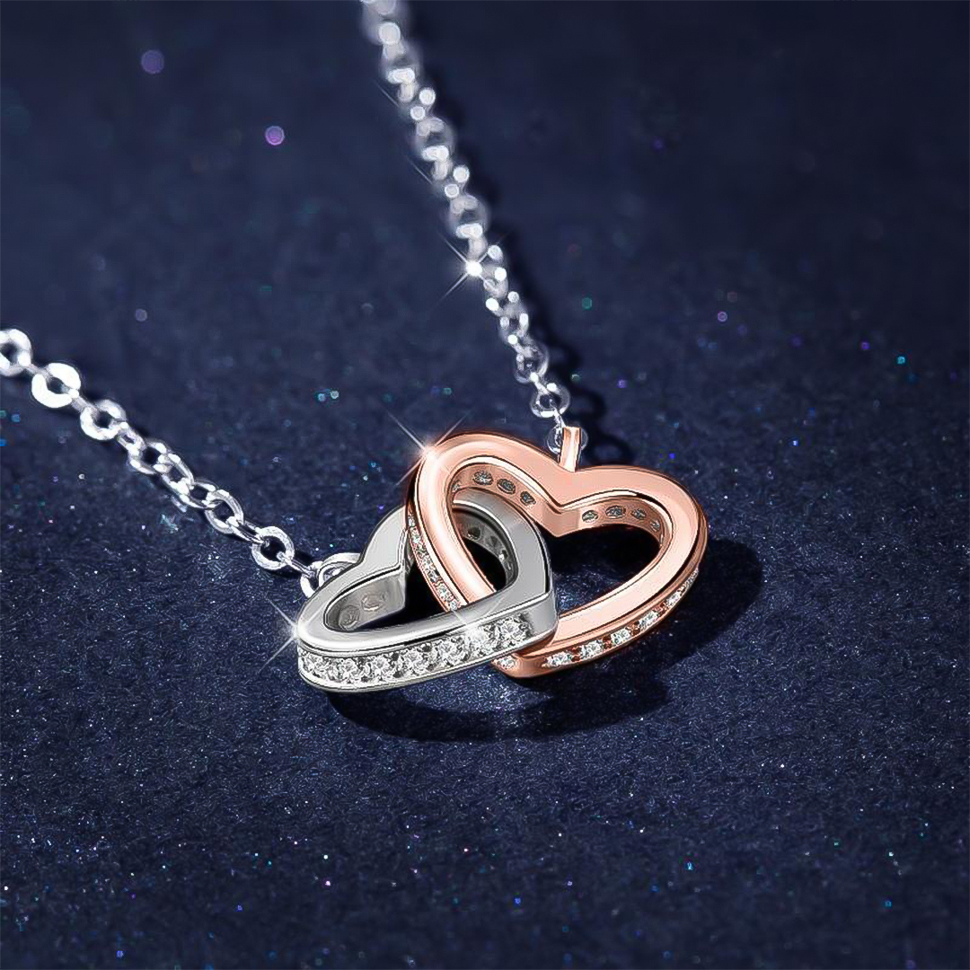 For Bonus Daughter - Love Made You My Daughter Heart-to-Heart Necklace