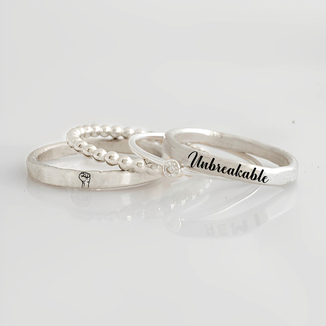 S925 Unbreakable Stacked Ring - 4 Rings Set