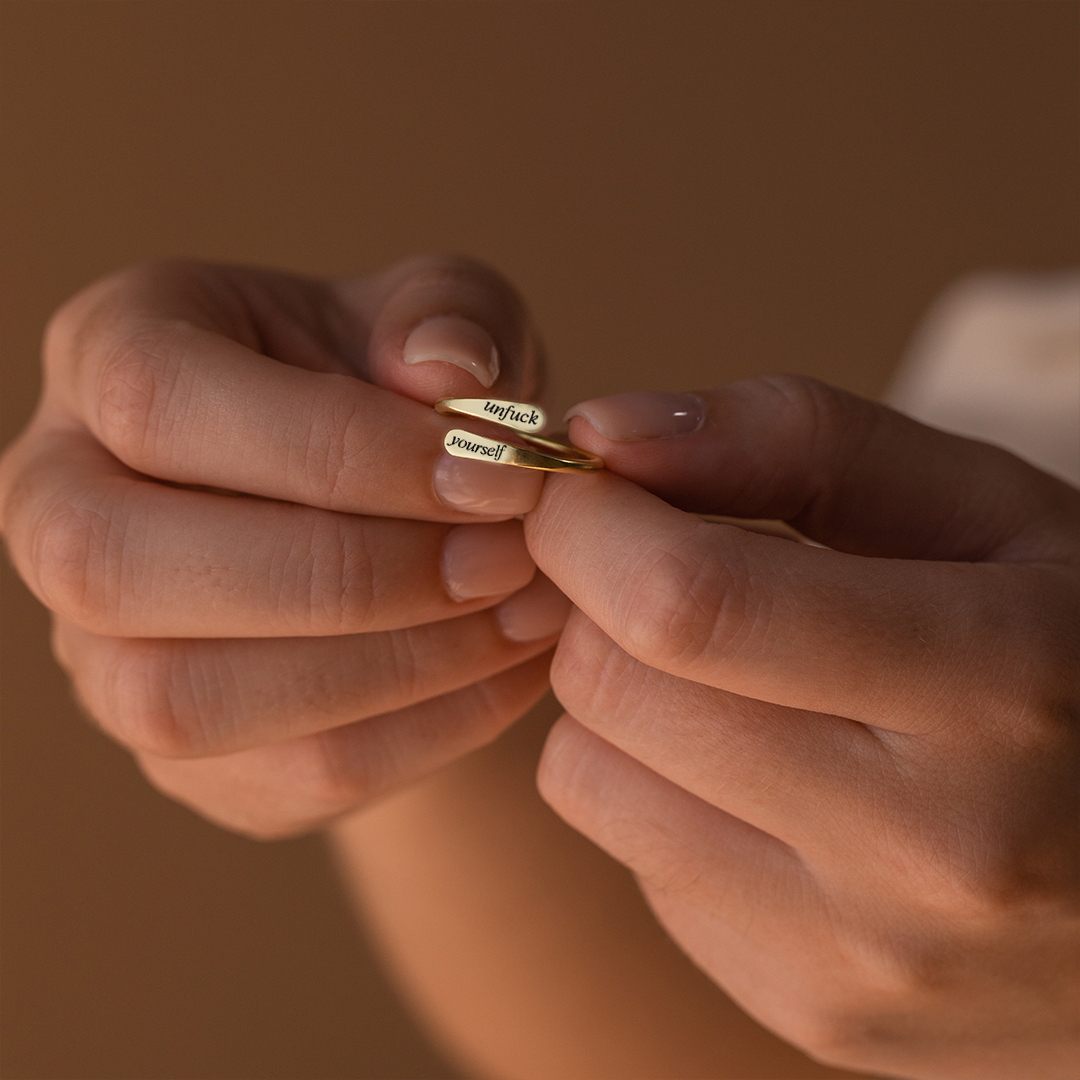 Unf❤️ck Yourself Open-Ended Ring