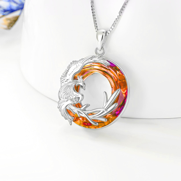 S925 I am A Warrior The Ashes Phoenix Crystal Necklace 