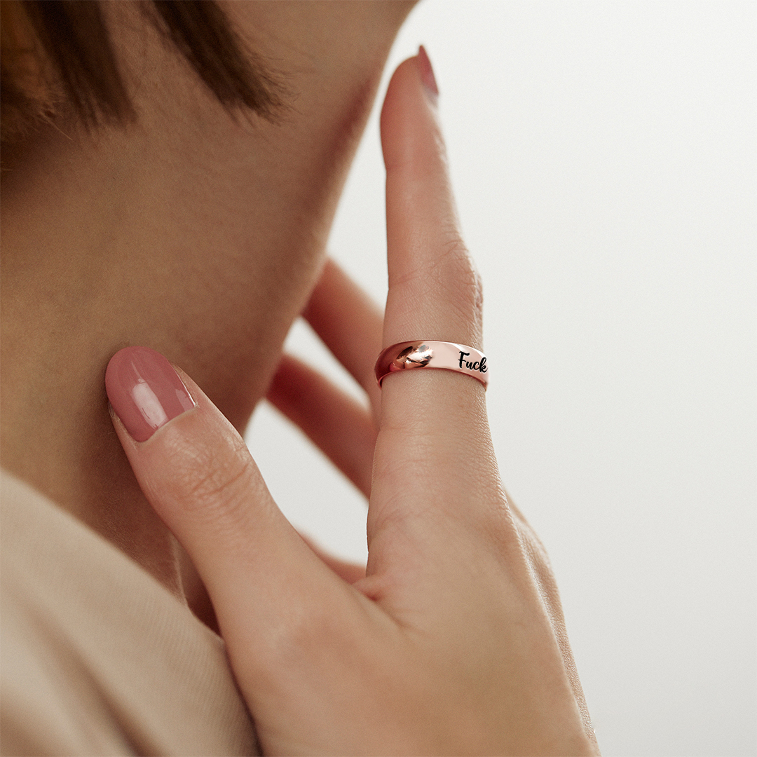 S925 Fuck It Circle Ring 