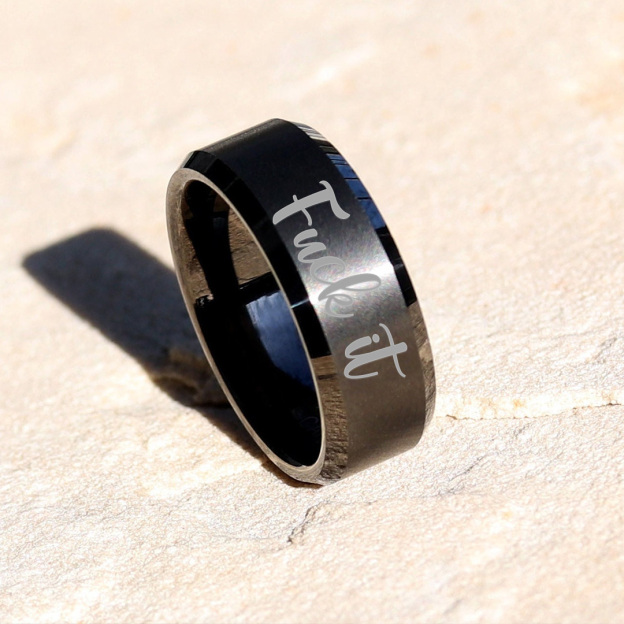 Fuck It Black Stainless Steel Ring 