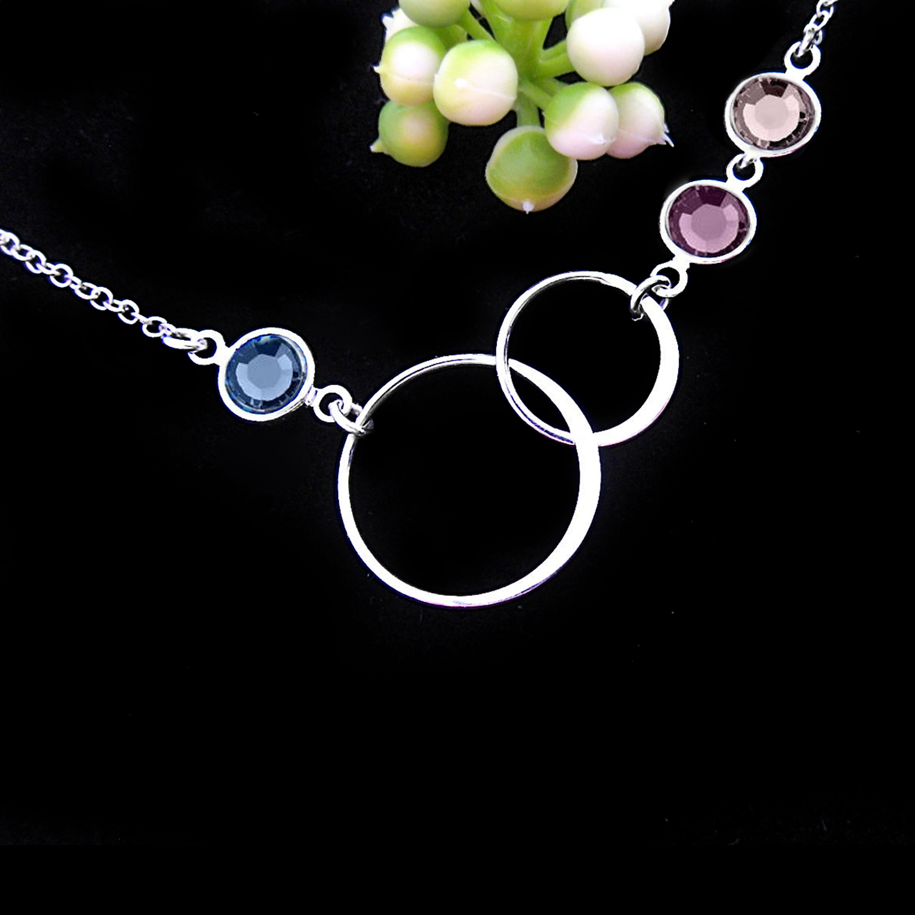 For Mother-Birthstone Personalized Bicyclic Necklace