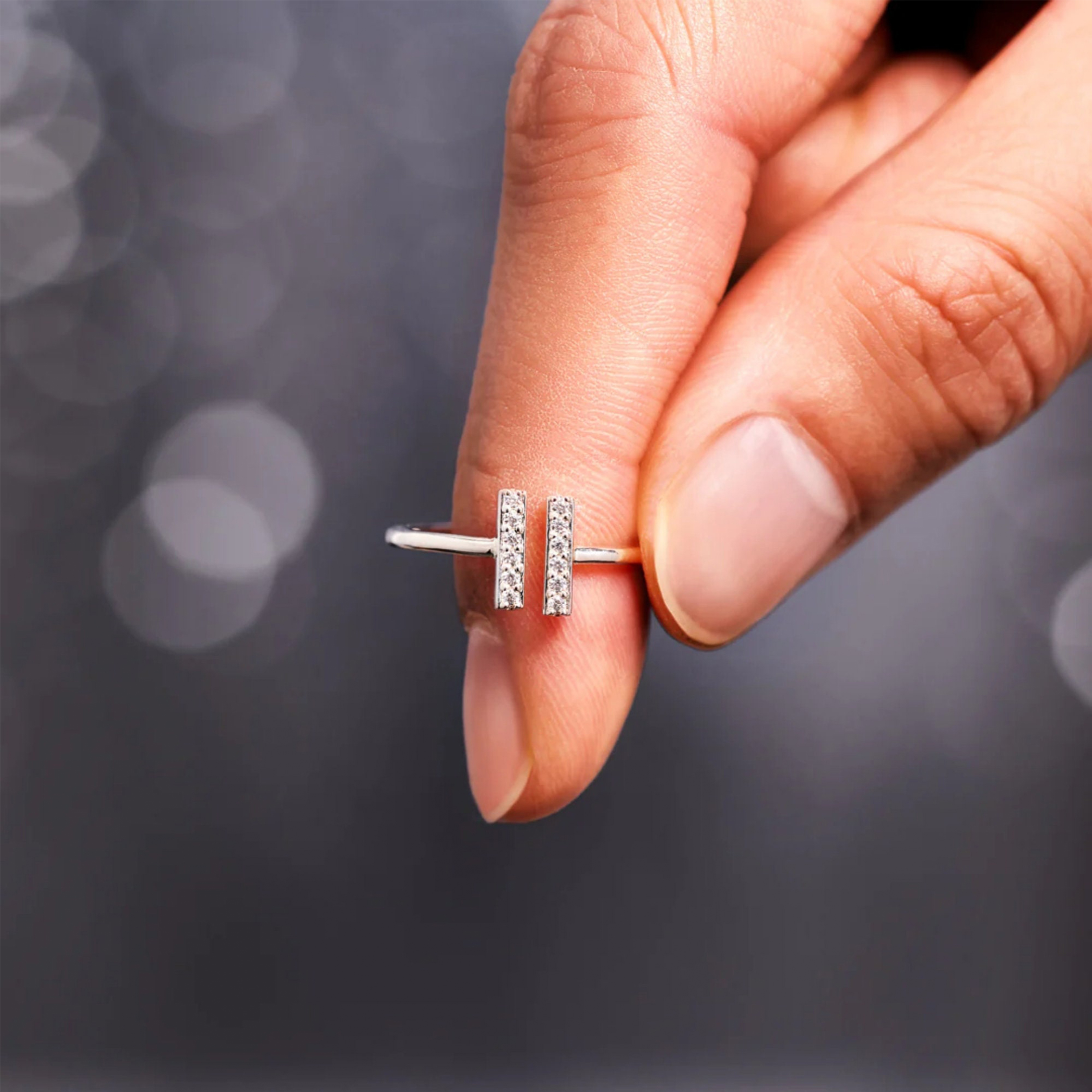 Mental Health Awareness Pause Diamond Ring