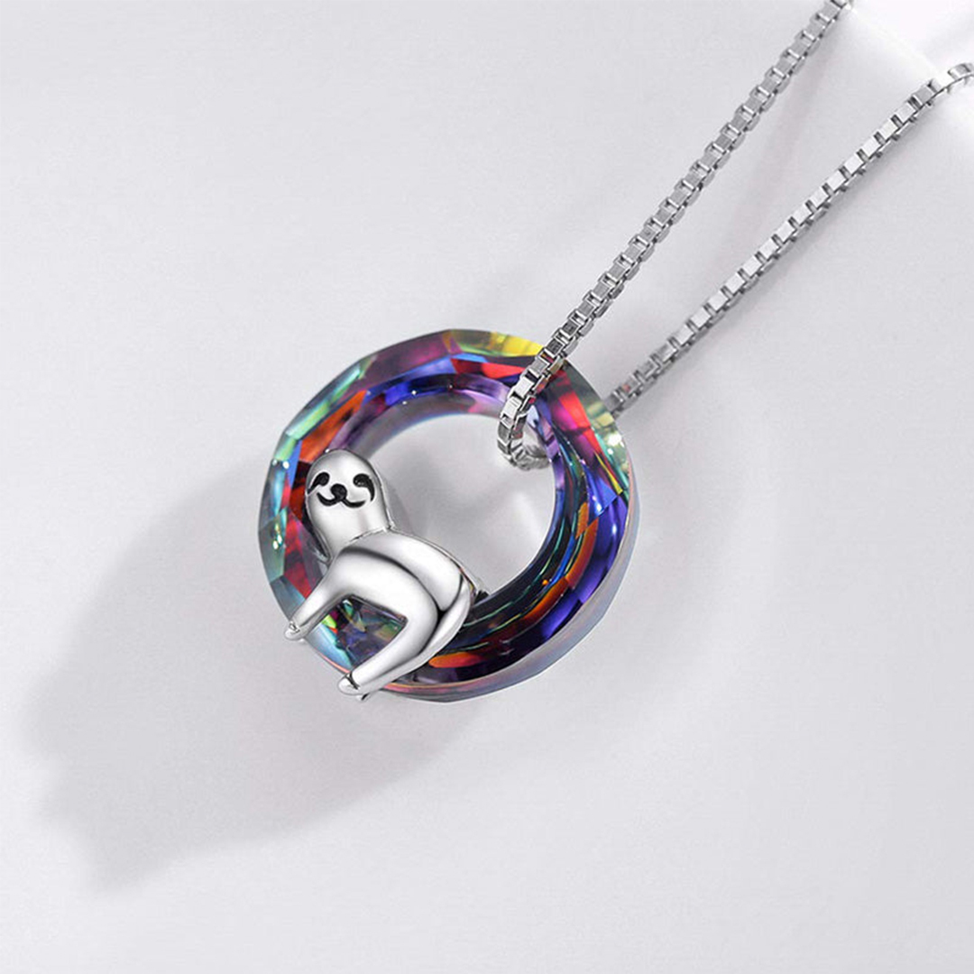 S925 Crystal Sloth Necklace