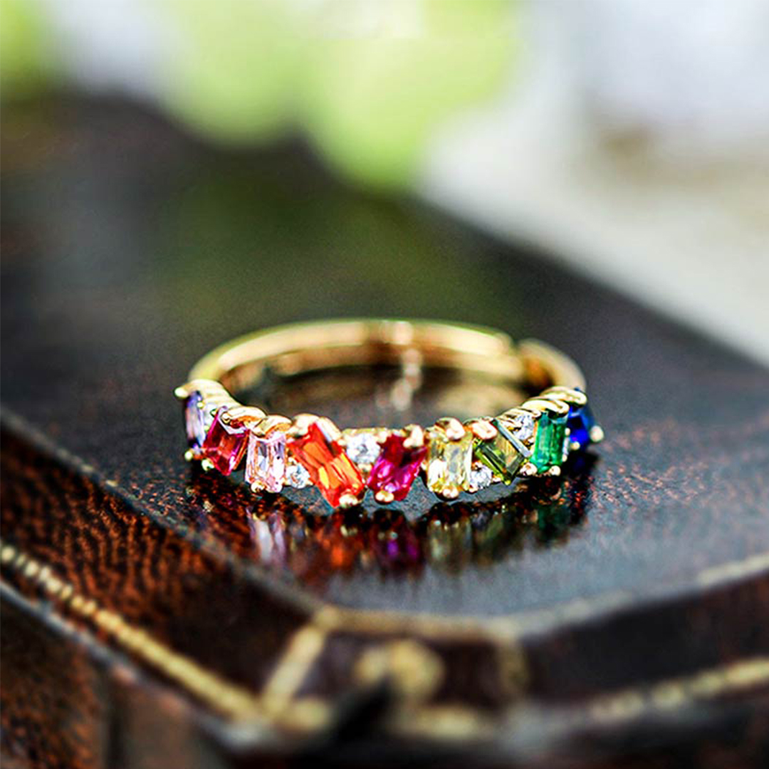 For Self - S925 Colorful Crystal Ring