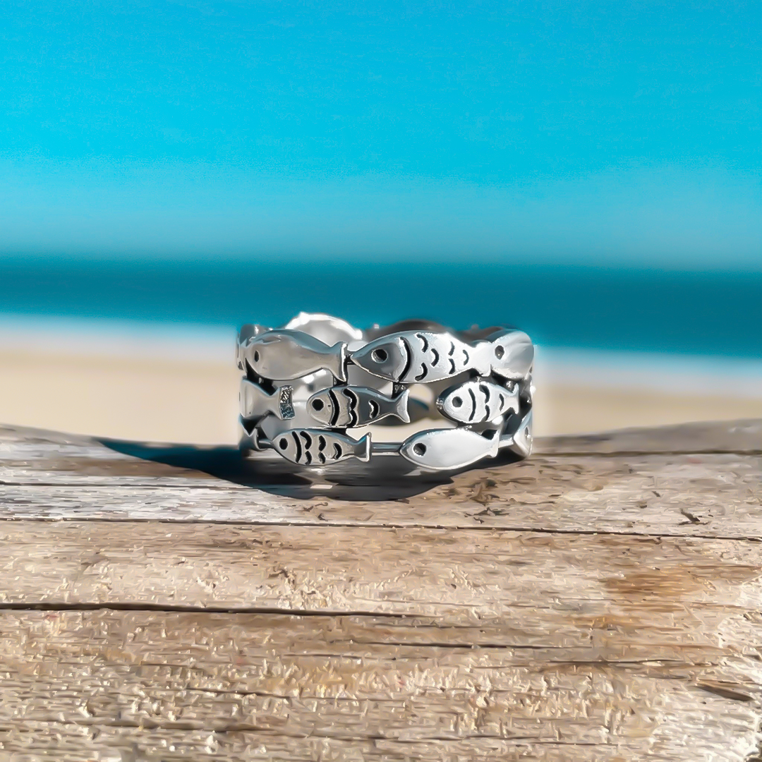 S925 School Of Fish Ring 