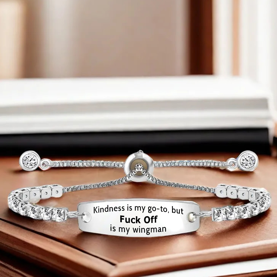 Fuck Off Engraved Tennis Bracelet