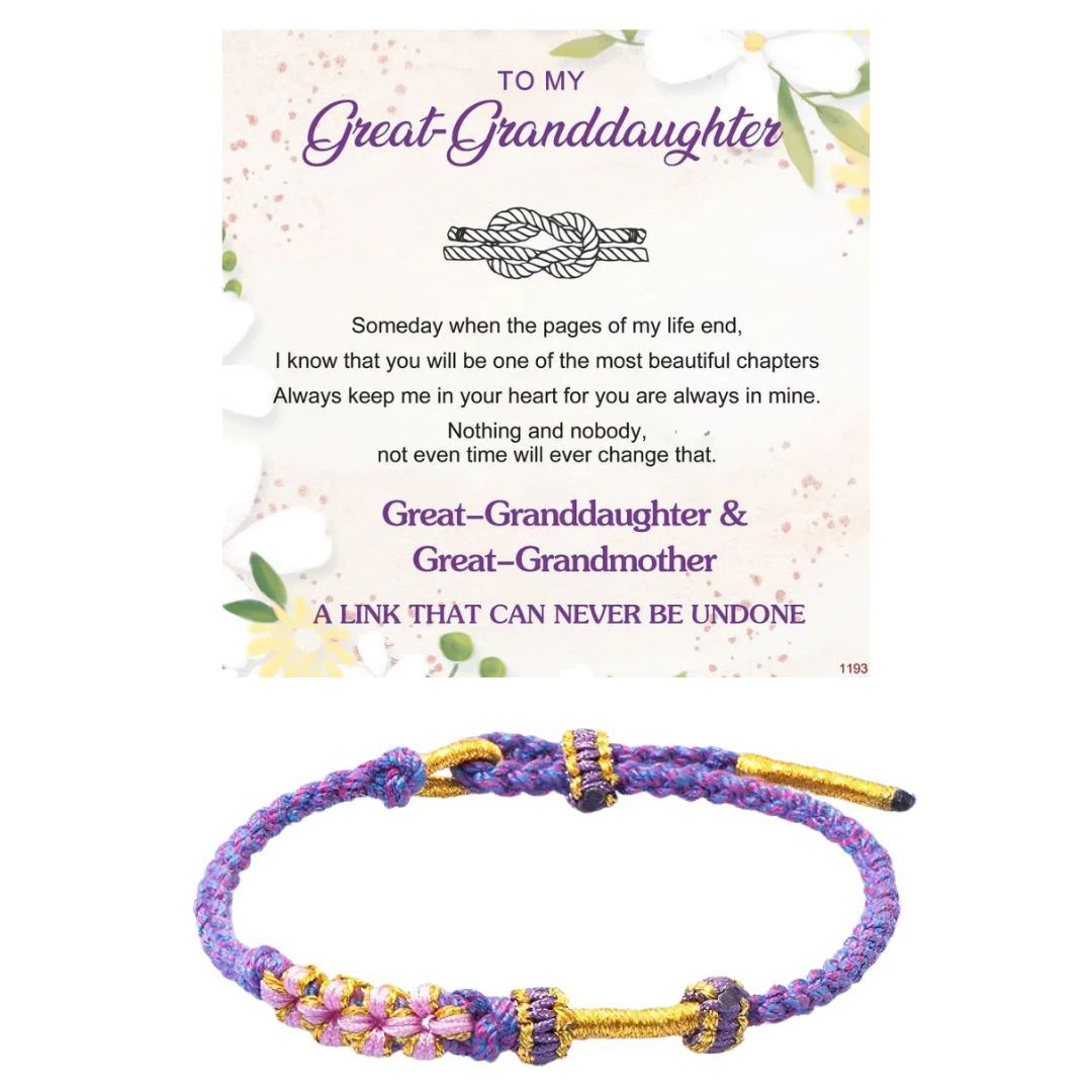 For Great-granddaughter Peach Blossom Knot Bracelet