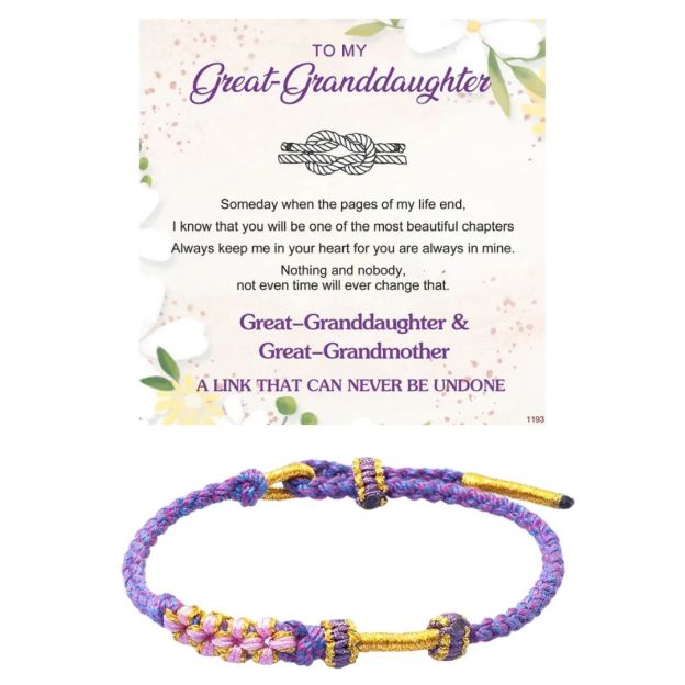 For Great-granddaughter Peach Blossom Knot Bracelet