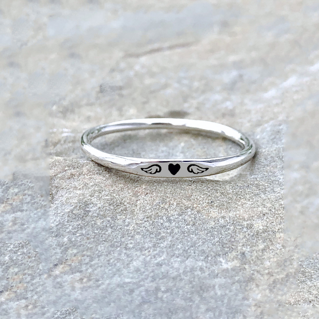 For Memorial - Mama of An Angel Thin Ring