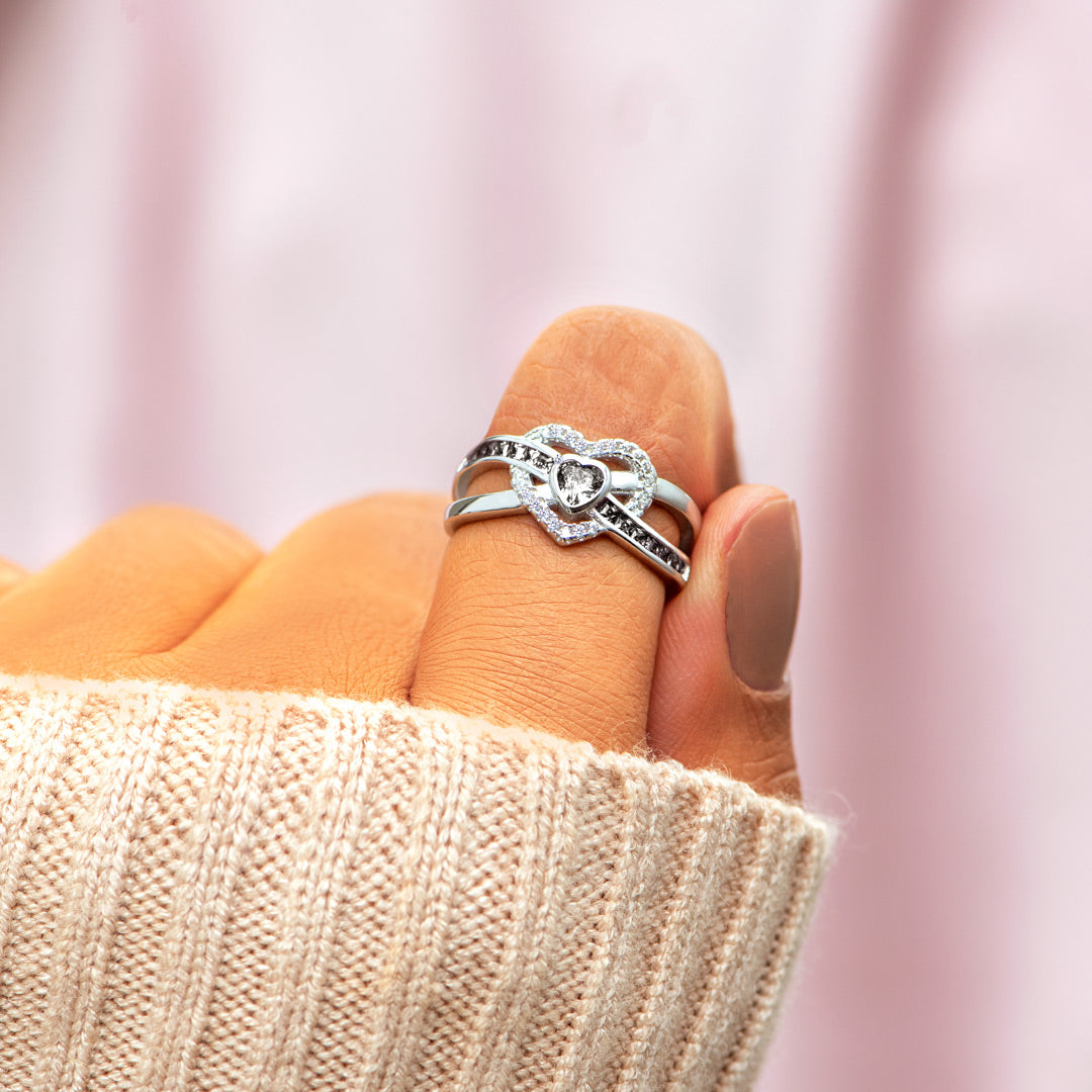 Self Love Infinity Heart Within Heart Ring