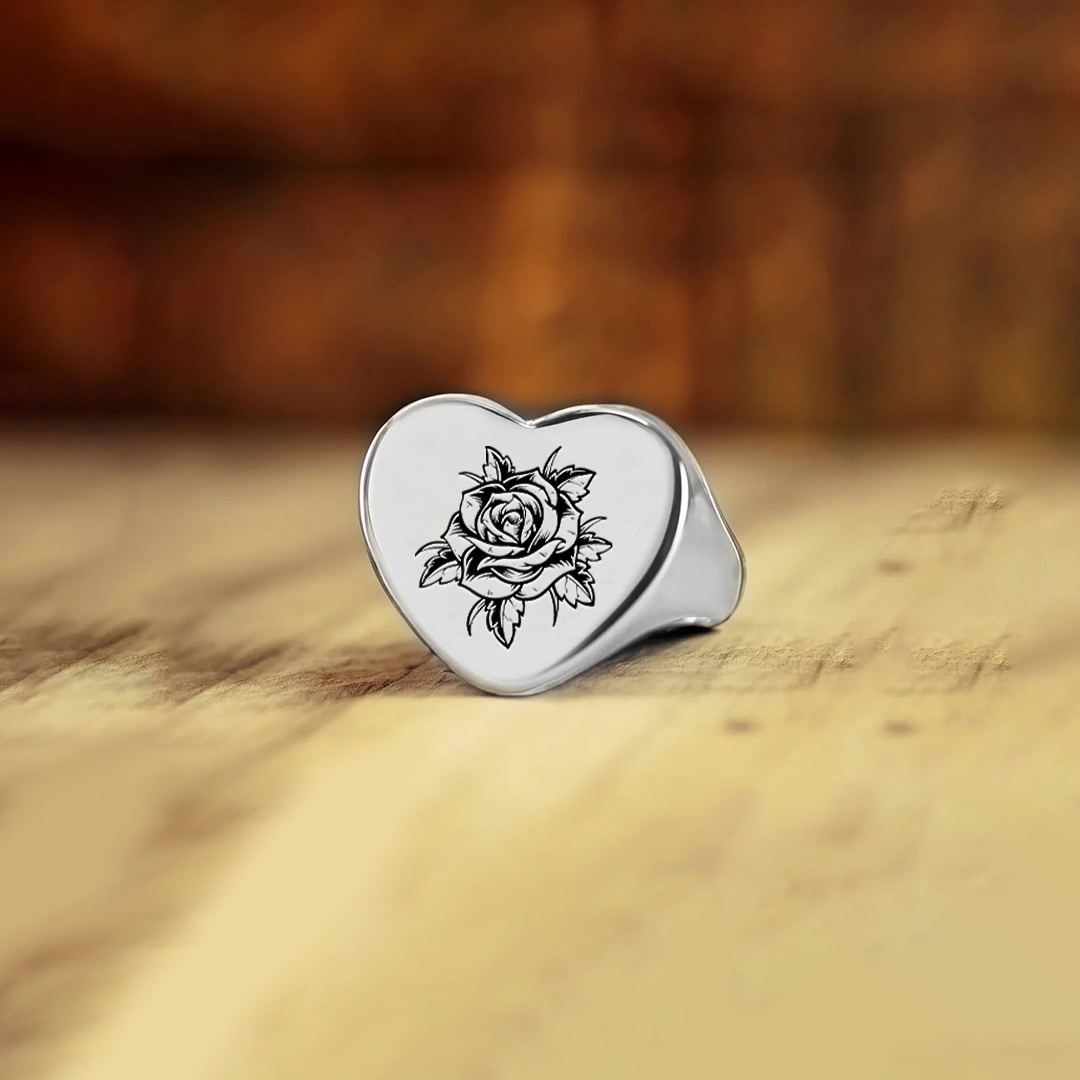 Black rose stands for survival Love Ring