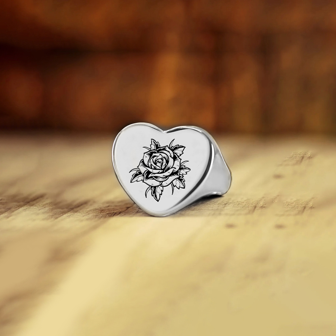 Black rose stands for survival Love Ring