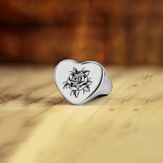 Black rose stands for survival Love Ring