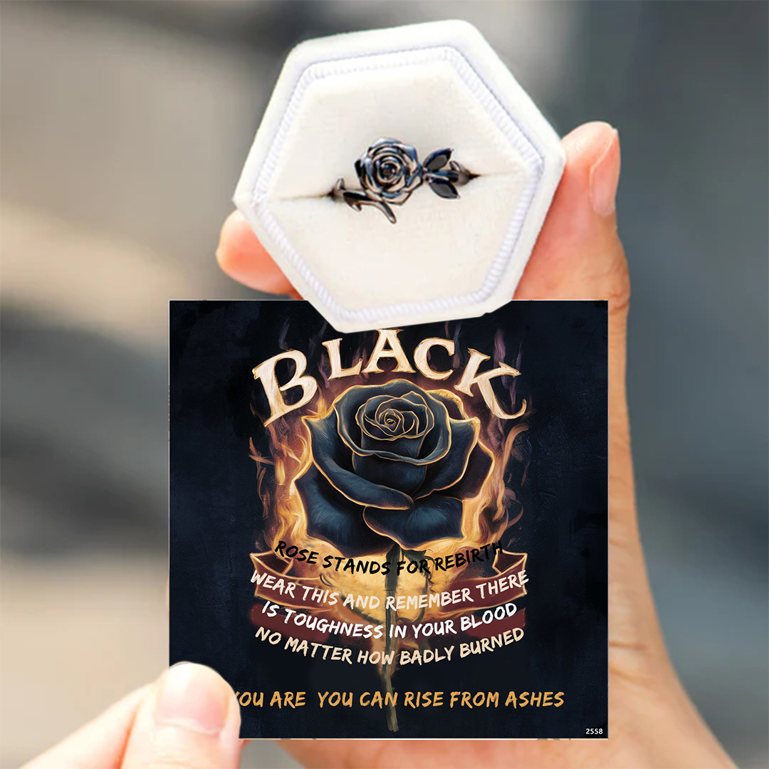 Rise from ashes Black Rose Ring