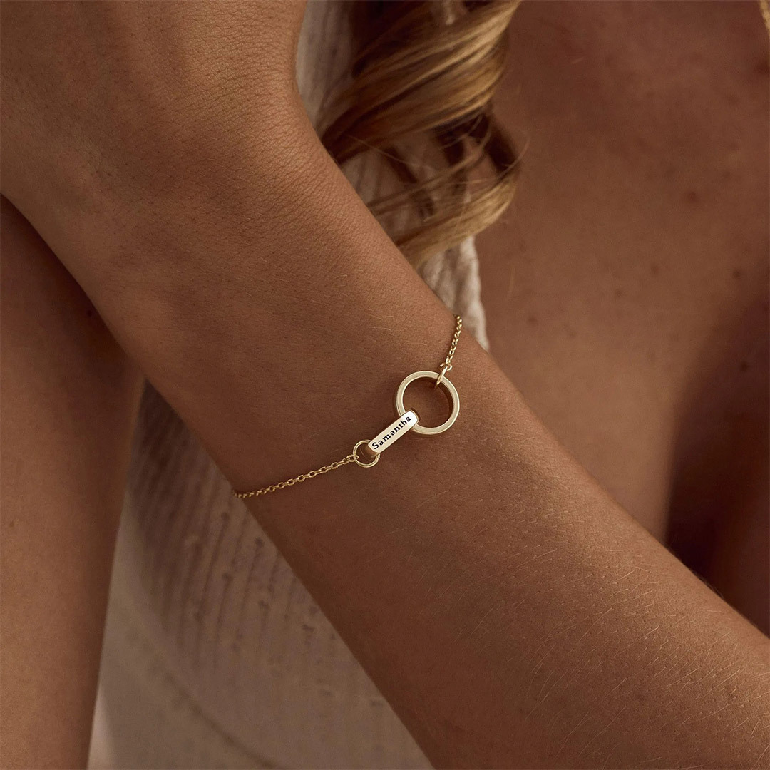 For Mother & Daughter-Personalized Circle Name Bracelet