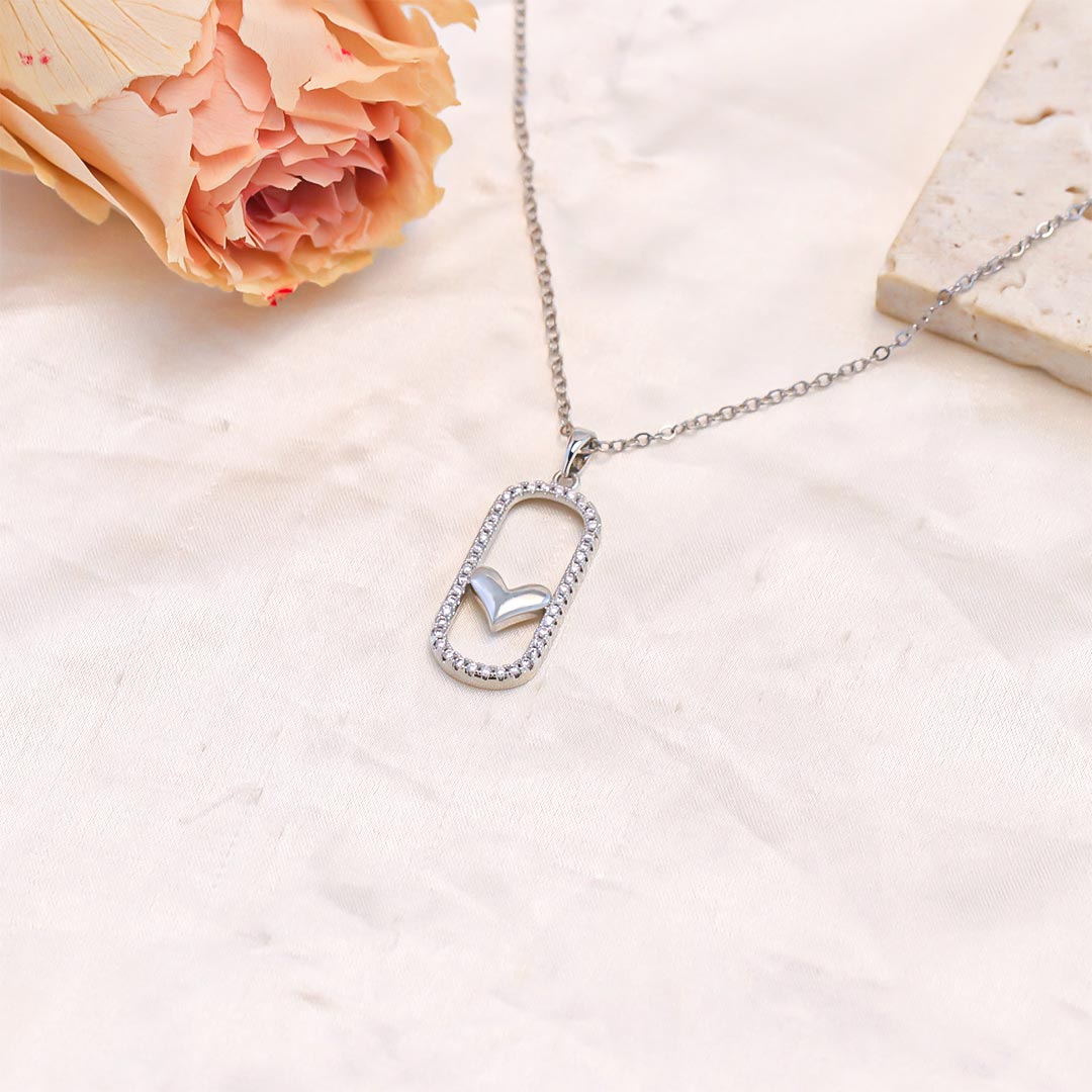 For Unbiological Daughter - Forever Linked Together Circle Heart Necklace