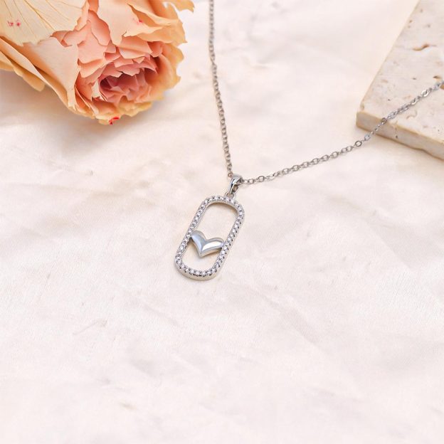 For Unbiological Daughter - Forever Linked Together Circle Heart Necklace
