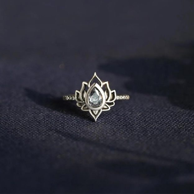 Just breathe  Lotus Ring