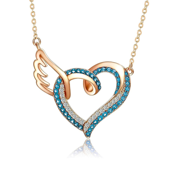 For Memorial - Life And Death Birthstone Love Wings Necklace