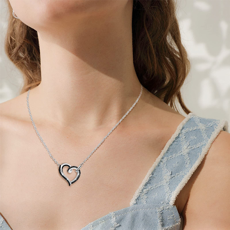 For Memorial - Life And Death Black Diamond Love Name Custom Necklace