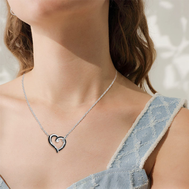 For Memorial - Life And Death Black Diamond Love Name Custom Necklace