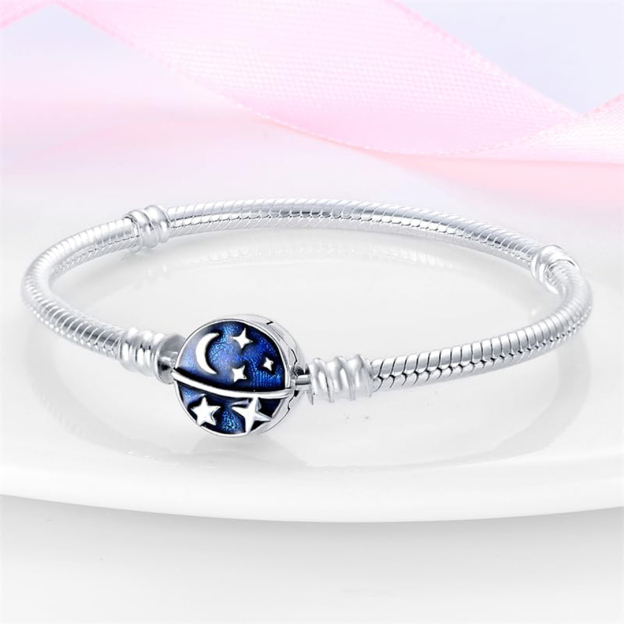 For Bonus Daughter - S925 Always Shine Like The Brightest Star Blue Planet Beaded Bracelet