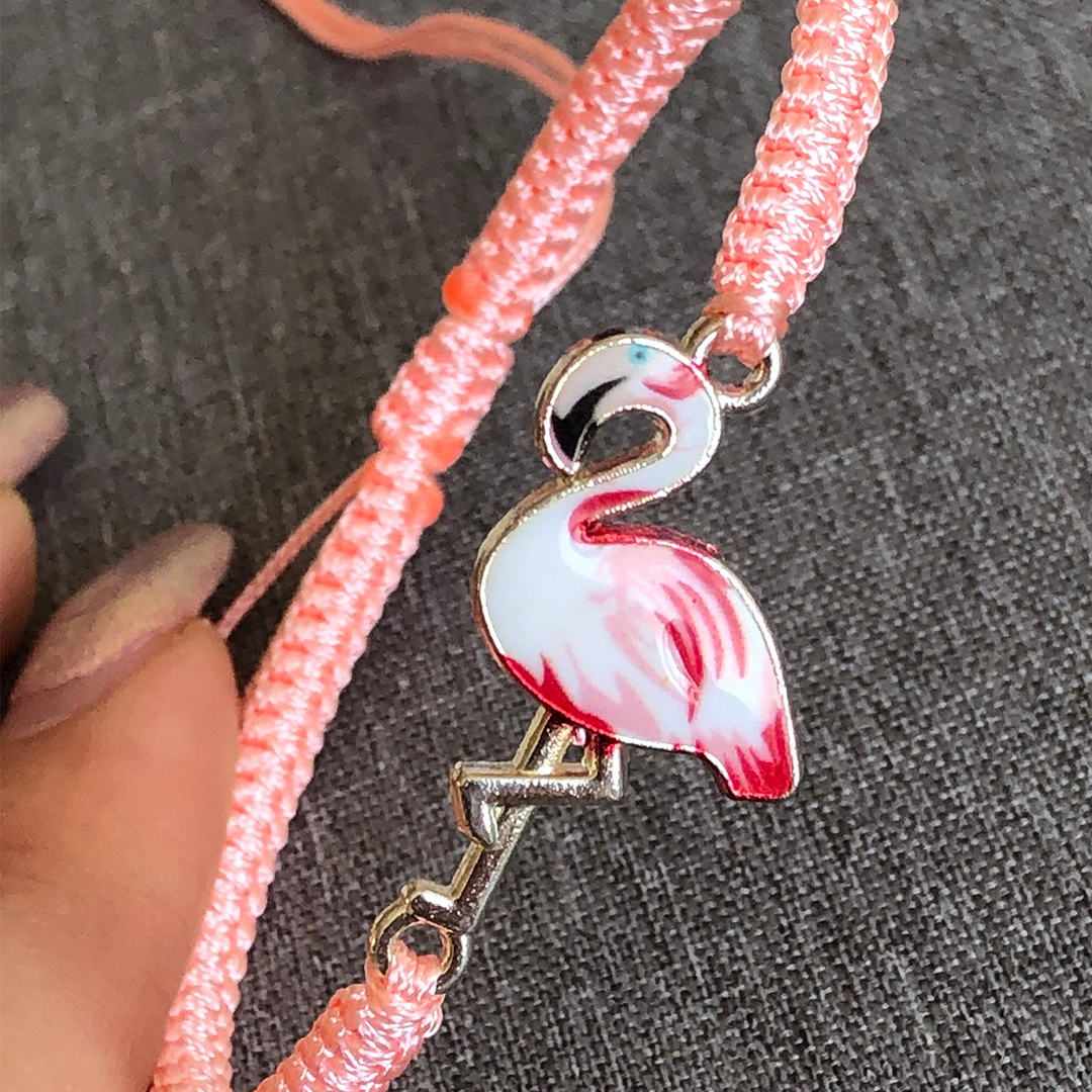 Stand Tall and Be Fabulous Flamingo Braided Bracelet