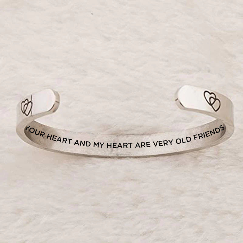 For Friend - Your Heart And My Heart Are Very Old Friends Double Heart Bracelet-37bracelet