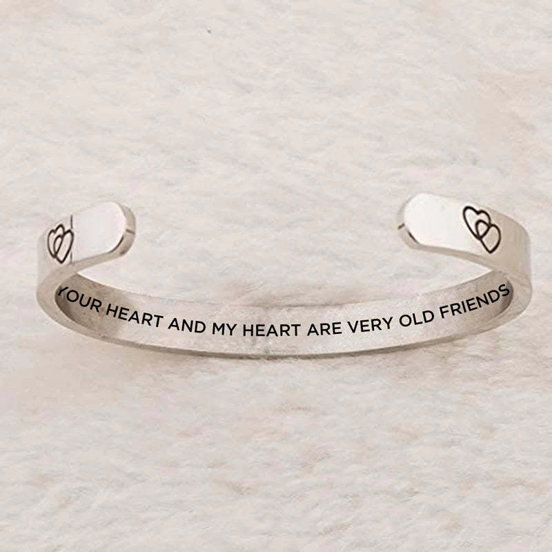 For Friend - Your Heart And My Heart Are Very Old Friends Double Heart Bracelet-37bracelet