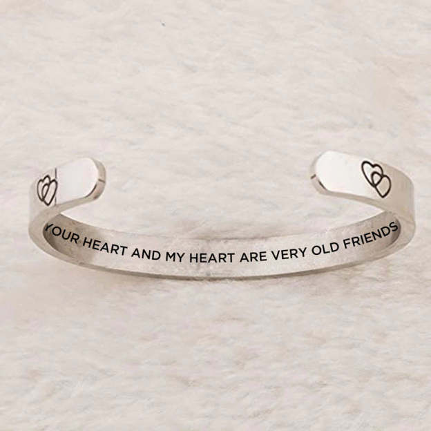 For Friend - Your Heart And My Heart Are Very Old Friends Double Heart Bracelet-37bracelet
