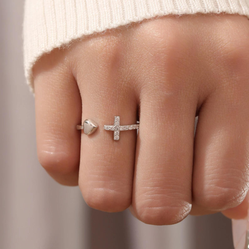 For Daughter - Heart Cross Pray Ring