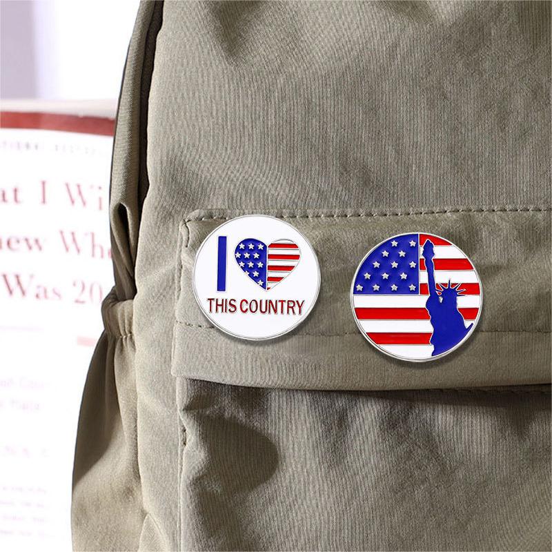 US Flag Circle Pin