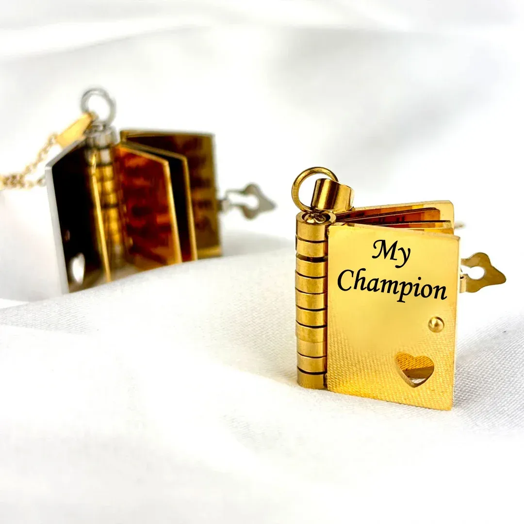 For Son - My Champion Book Necklace