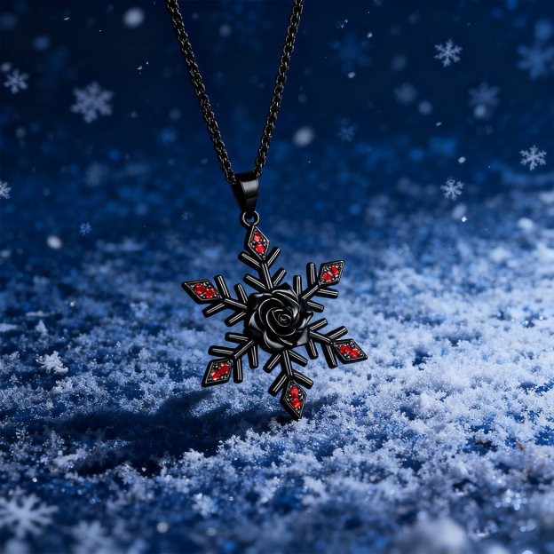 Black Rose Strength Necklace