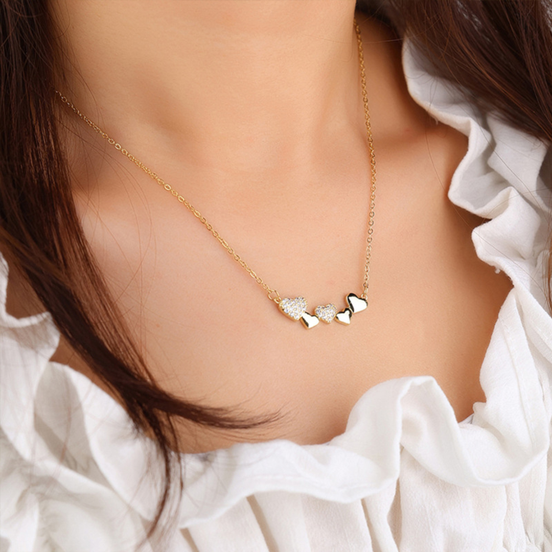 For Friends-Girl Gang Five Heart Necklace 👑