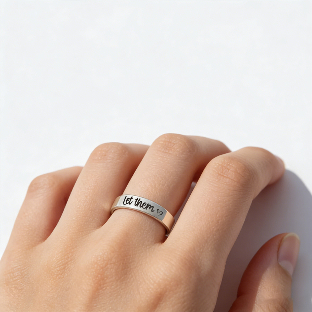 Let Them Heart Engraved Circle Ring