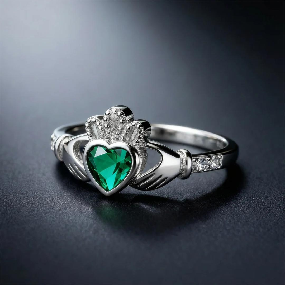 Claddagh Emerald Ring