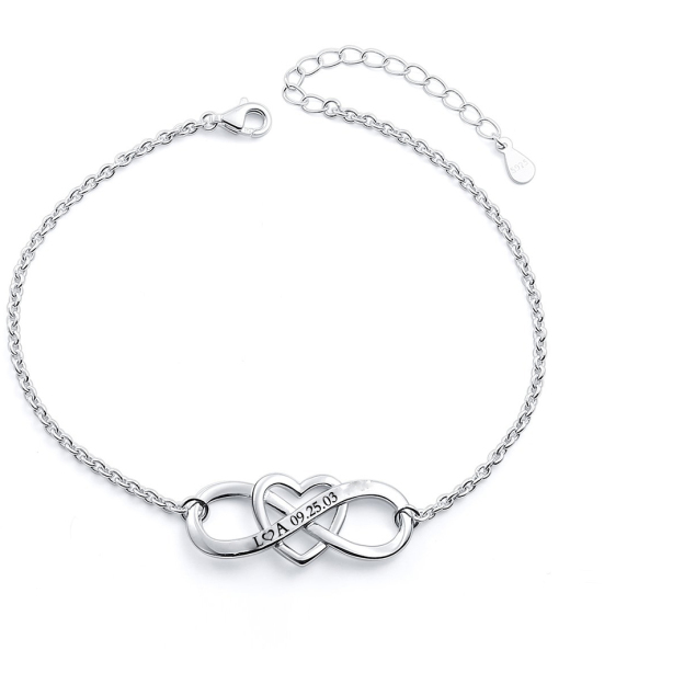 For Love - S925 Customized Infinite Love Bracelet With Initials And Date