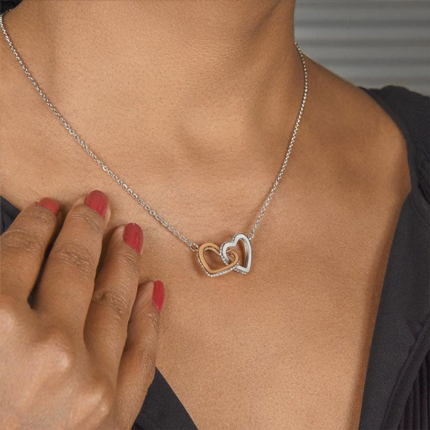 S925 The Love Between Mother And Daughter Is Forever Heart to Heart Necklace