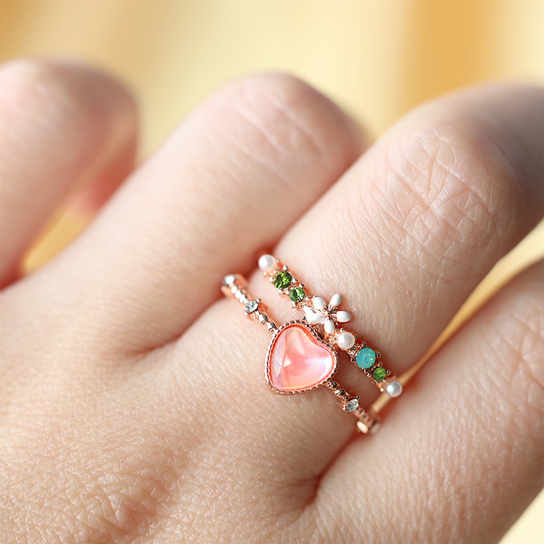For Daughter - S925 I Love You Forever And Always Heart Flower Ring
